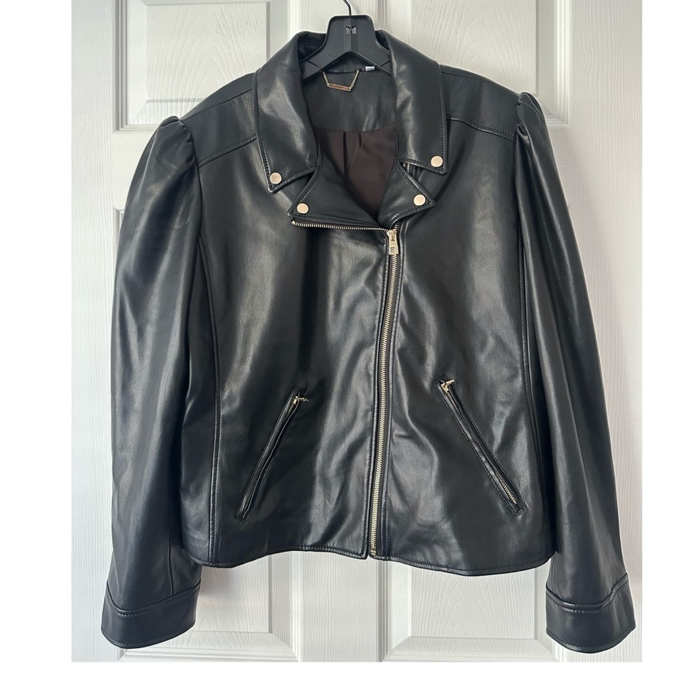 Chico's Faux Leather Outer Shell Motorcycle Jacket Size 3.5 US (18)